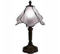 ZSJSM Vintage Belle Lampe de Table de Style en Verre 8 Pouces Créativité Tanage en Verre Petral Design Shade E27 Light de Bureau pour Le Salon Gift Handmade 110V-240V, Pink Double The Comfort
