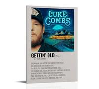 ZSJUMK Luke Combs - Toile murale Gettin' Old, imperméable, résistante aux rayures, aux UV, élégante décoration de maison et de bureau, design moderne classique, style cadre, 30 x 45 cm
