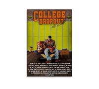 ZSJUMK The College Dropout-Kanye Weat Toile murale imperméable, résistante aux rayures et aux UV Décoration élégante pour la maison et le bureau, design moderne classique, style sans cadre, 60 x 90 cm