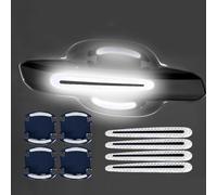 ZSLFFF 8 Pièces Protecteur Poignée Porte de Voiture pour Kia Sportage Je KM SUV 2004-2010, Autocollants de Protection Portiere Voiture Bandes Réfléchissantes Anti-Rayures,White