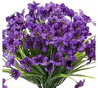 ZSLJSWDZ Lot de 6 Artificielle Violette Fleur,Artificielles Faux Plastique Verdure，pour Plantes Intérieur Extérieur Suspendus Ne se décolorent Pas Fleurs artificielles