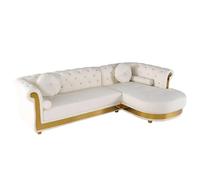 ZSLKDL Canapé d'angle sectionnel en forme de L avec méridienne Blanc 295 cm