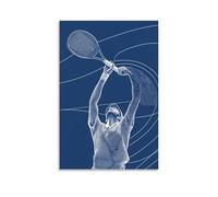 ZSLYMX Impression sur toile murale sans cadre - Joueur de tennis au service de sports - Affiche moderne pour la décoration de salon - 30 x 45 cm