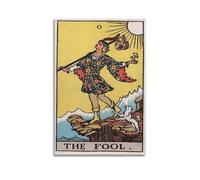 ZSLYMX Peinture décorative sur carte de tarot The Fool - Décoration murale vintage mystique pour la maison, le bureau - Style européen - 60 x 90 cm