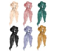 ZSMJAER 6 pcs Chouchous Cheveux,Chouchous Élastiques à Cheveux en Satin Chouchou Cheveux Ties Cordes Chouchou Scrunchie Colorés pour Filles Femmes