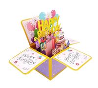 ZSMJAER Carte d'Anniversaire, Pop Up Carte d'Anniversaire 3D,Carte de Voeux Joyeux Anniversaire avec Enveloppe,Idéal pour Les Invitations d'anniversaire