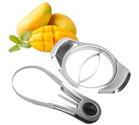 ZSMJAER Lot de 2 Coupe Mangue, En Acier Inox, Coupe Mangues Avec Support, Amateur de Mangues, Parfait pour Le Découpage Du Noyau