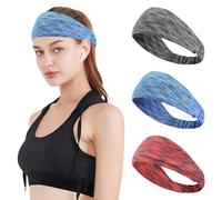ZSMJAER Pack de 3 Bandeaux, Bandeaux de Sport Homme/Femme, Bandeau Anti Transpiration, Headband pour Le Running, Le Trail, Le Cyclisme, La Gym