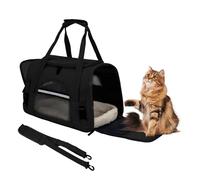 ZSMJAER Sac de Transport pour Animal de Compagnie de 10kg, Grand Sac de Transport pour Un Chaton Ou Un Petit Chien, avec Plancher Souple Molletonné Détachable et Lavable, Compatible en Cabine (Noir)