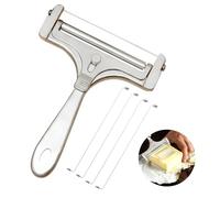 ZSMJAER Trancheur Manuel à Fromage, Apportez Jeu de 4 Fils de Rechange, Coupe Fromage de En Inox, Roulette, Réglables en Épaisseur