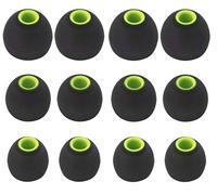 Zsmzzd 12PCS Replacement Eartips Eargels Earpads Ear Tips Gels Bud Compatible with Senso, TOZO, Sony & Other Inner Hole 3.8mm Earbud in-Ear Headphones,Black-Green,SML
