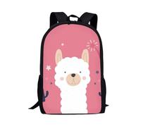 ZSOSIXDEAL Capybara Sac à dos décontracté pour ordinateur portable Motif citron, Lama Rose, L