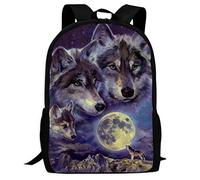 ZSOSIXDEAL Math Pi Day Sac à dos décontracté pour ordinateur portable Sac à dos Cartable Collège Cartable pour enfants Garçons Filles Adolescents Adultes Voyage, Loup -2, L
