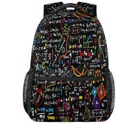 ZSOSIXDEAL Sac à dos décontracté pour ordinateur portable avec imprimé caméléon, sac à dos, cartable universitaire pour enfants, garçons, filles, adolescents, adultes, voyages, Mathematica coloré, L