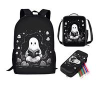ZSOSIXDEAL Sac à dos décontracté pour ordinateur portable Formule mathématiques Sac à dos Cartable Collège Cartable pour enfants garçons filles adolescents adultes voyage, Fantôme., L