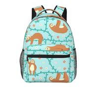 ZSOSIXDEAL Sac à dos décontracté pour ordinateur portable St Patrick's Day3 pour enfants, garçons, filles, adolescents, adultes, voyages, Paresseux, L