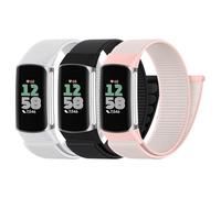 Zspoly Lot de 3 bracelets de sport en nylon - Compatible avec Fitbit Charge 6/Fitbit Charge 5 - Pour homme et femme - Tissu réglable - Respirant - Sport Loop