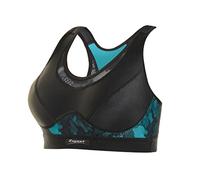 ZSPORT F-DIVBR-541JC00 Brassière de Sport Femme, Noir/Bleu, FR : M (Taille Fabricant : 90-C)