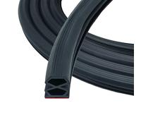 ZSRedHong Joint d'étanchéité autocollant noir 10 mm x 12 mm pour portes et fenêtres en caoutchouc/Anti-collision/Insonorisant/Étanche à l'eau/25 m