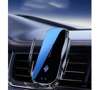 ZSSHUIHH Support Telephone Voiture Induction pour Fiat Panda Ⅲ Cross Hatchback 2014 2015 2016 2017-pr, Automatic Clamping Chargeur Induction Voiture Rotation 360°,- Black
