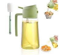 Zssxysm Spray Huile Cuisine, 470ml Vaporisateur Huile, Spray Huile D'olive avec Brosse Nettoyage, Pulvérisateur Huile Air Fryer Accessoires, Vaporisateur pour Salade, Barbecue (Vert)