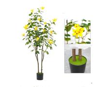 Zstar Arbres à Fleurs artificiels en Pot de 150 cm avec Fleurs et Feuilles pour intérieur et extérieur, Grandes Plantes artificielles réalistes en Pot pour Salon, Bureau, fêtes