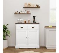 Zstar Armoire vintage 90 cm, meuble cuisine rangement métal aggloméré
