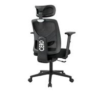 Zstar Ergonomic Office Chair, Computer Desk Chair with Adjustable Lumbar Support, Height Adjustable Backrest, 2D Armrests, Sliding Seat, Breathable Mesh Task Chair for Home Office, Black