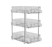 Zstar Organisateur d'armoire à 3 niveaux pour salle de bain - Transparent - Organiseur de maquillage - Pour évier, cuisine, salle de bain - 21,2 cm x 29 cm x 37 cm (l x P x H)