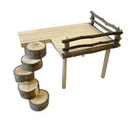 Zstar Plateforme d'escalade en Bois pour Hamster - Petite Aire de Jeux pour Animaux de Compagnie - Accessoire d'escalade avec échelle - Accessoires pour Cage à Hamster