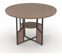 Zstar Table Ronde Moderne Noyer, ø 150 x 75 cm, Table De Cuisine avec Base Croisée, pour Salon Et Salle à Manger