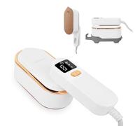 ZStarlite Mini fer à repasser à vapeur avec affichage LED - Pliable à 180° - Portable - 1200 W - 150 ml - Chauffage rapide en 10 secondes - 3 niveaux de vapeur - Pour voyage et maison - Blanc