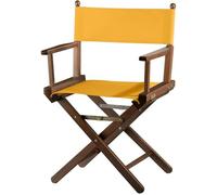 ZStyle Chaise de réalisateur pliable en bois et tissu peu encombrant jardin maison camping restauration terrasse mariage restaurant bar intérieur extérieur (noyer - toile jaune)