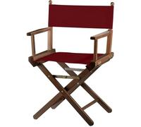 ZStyle Chaise de réalisateur pliable en bois et tissu peu encombrant jardin maison camping restauration terrasse mariage restaurant bar intérieur extérieur (noyer - toile bordeaux)