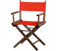 ZStyle Chaise de réalisateur pliable en bois et tissu peu encombrant jardin maison camping restauration terrasse mariage restaurant bar intérieur extérieur (noyer - toile rouge)
