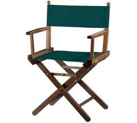 ZStyle Chaise de réalisateur pliable en bois et tissu peu encombrant jardin maison camping restauration terrasse mariage restaurant bar intérieur extérieur (noyer - toile verte)