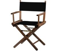 ZStyle Chaise de réalisateur pliable en bois et tissu peu encombrant jardin maison camping restauration terrasse mariage restaurant bar intérieur extérieur (noyer - toile noire)