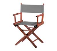 ZStyle Chaise de réalisateur pliante en bois, 90 cm de hauteur, 54 cm de large, 48 cm de profondeur, noire (acajou - toile grise)