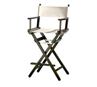 ZStyle Chaise Réalisateur Tabouret Pliable Léger Portable Director Make Up Hôtel Restaurant Maison Véranda Bar Maquillage Bois De Hêtre Tissu Haut Maquilleur (Noir - Toile écru)