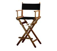 ZStyle Chaise Réalisateur Tabouret Pliable Léger Portable Director Make Up Hôtel Restaurant Maison Véranda Bar Maquillage Bois De Hêtre Tissu Haut Maquilleur (Fond acajou - Toile noire)