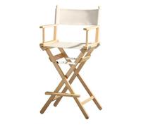 ZStyle Chaise Réalisateur Tabouret Pliable Léger Portable Director Make Up Hôtel Restaurant Maison Véranda Bar Maquillage Bois De Hêtre Tissu Haut Maquilleur (Fond naturel - Toile écru)