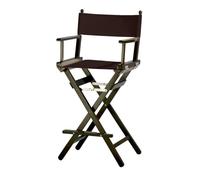 ZStyle Chaise Réalisateur Tabouret Pliant Léger Portable Directeur Maquillage Hôtel Restaurant Maison Véranda Bar Bois De Hêtre Haut Tissu Noir Brun