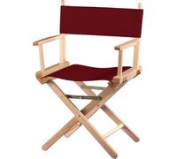 ZStyle Fauteuil de metteur en scène pliable en bois, 90 cm de hauteur, 54 cm de largeur, 48 cm de profondeur, Noir (Fût naturel - toile bordeaux)
