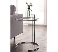 ZStyle Table de chevet Eileen Gray réglable hauteur lit acier chromé verre cristal