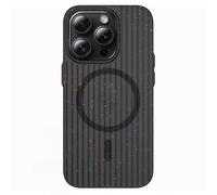 ZSUFCBF Coque de Chargement magnétique sans Fil Mate ondulée pour iPhone 15, 14, 13, 16 Pro Max, Transparente, Noire, pour iPhone 14
