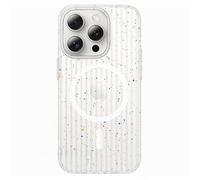 ZSUFCBF Coque de Chargement magnétique sans Fil Mate ondulée pour iPhone 15, 14, 13, 16 Pro Max, Transparente, pour iPhone 14 Pro Max