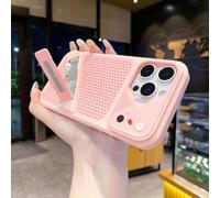 ZSUFCBF Coque de téléphone avec Support en Maille givrée pour iPhone 17, 16, 15, 14 Plus, 13, 12 Pro Max, dissimulant Le Support et offrant Une Protection intégrale, Rose, pour iPhone 12 Pro Max