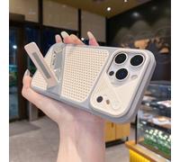 ZSUFCBF Coque de téléphone avec Support en Maille givrée pour iPhone 17, 16, 15, 14 Plus, 13, 12 Pro Max, dissimulant Le Support et offrant Une Protection intégrale, Grise, pour iPhone 14 Pro Max