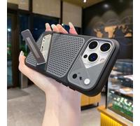 ZSUFCBF Coque de téléphone avec Support en Maille givrée pour iPhone 17, 16, 15, 14 Plus, 13, 12 Pro Max, dissimulant Le Support et offrant Une Protection intégrale, Noire, Compatible avec iPhone 15