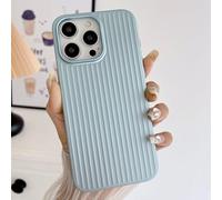 ZSUFCBF Coque de téléphone en Titane Or métallisé avec Grille de Peinture pour iPhone 16 15 14 13 12 Pro Max Plus, Coque arrière Mate Antichoc, y Bleu, pour iPhone 16 Plus
